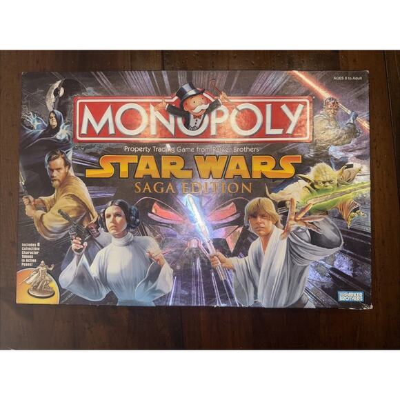 Monopoly STAR WARS SAGA EDITION Board Game 2005 - 100% Complete Metal Miniatures - Picture 1 of 11